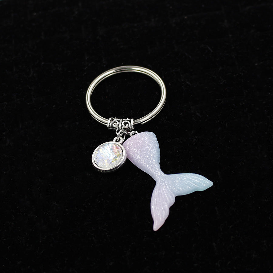 Wholesale Gradient Fishtail Alloy Keychain